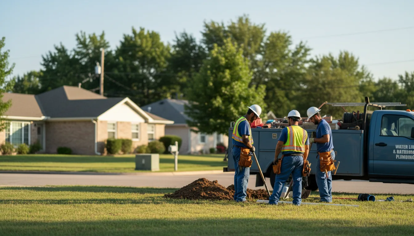 Residential water line and bathroom plumbing service in Brookside, DE